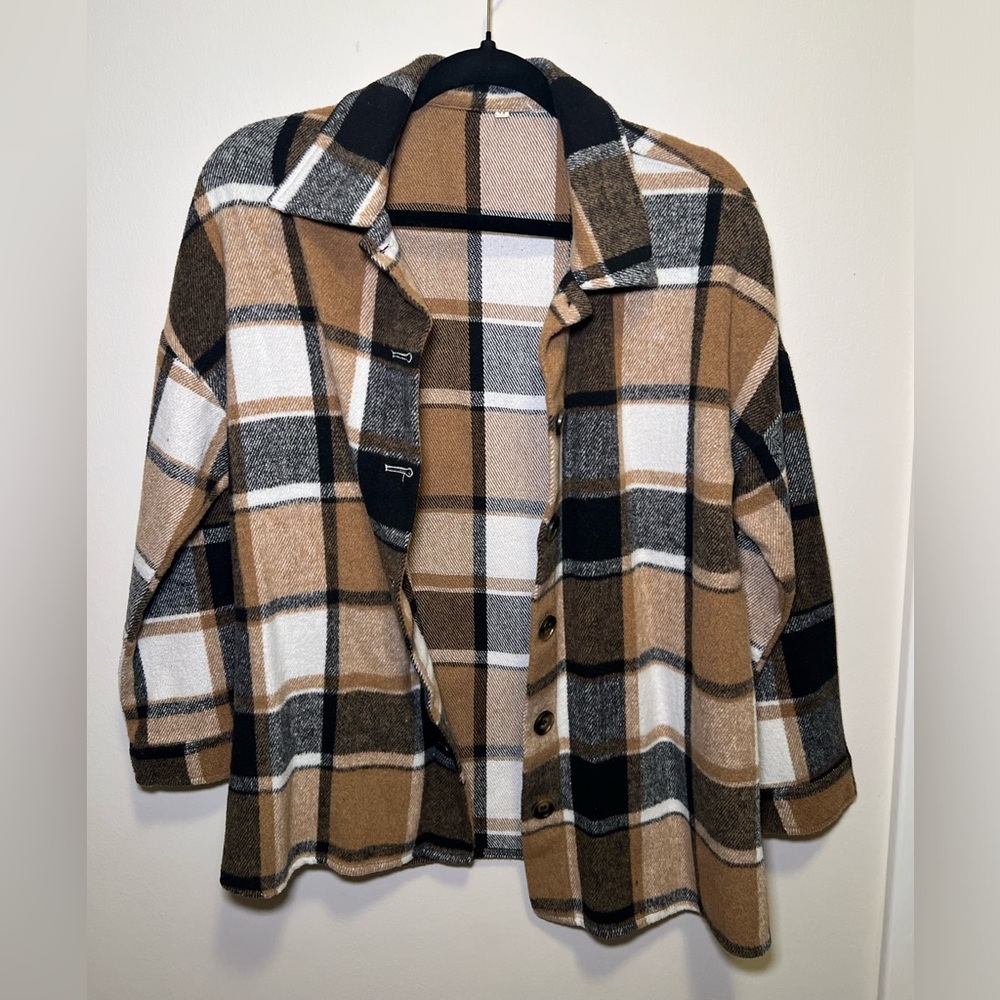 Plaid Button-Up Shacket